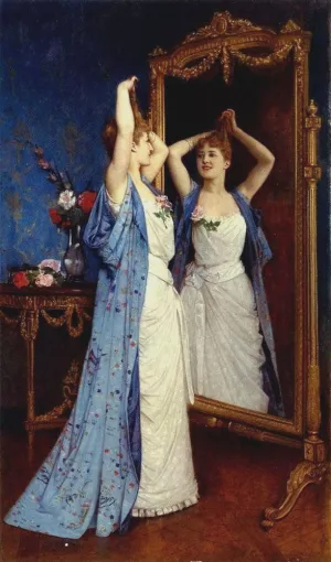 La Toilette by Auguste Toulmouche Oil Painting