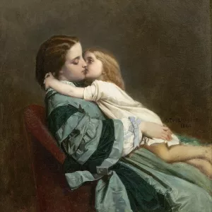Motherly Love painting by Auguste Toulmouche