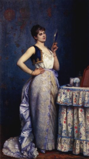 Preparing For The Ball Oil painting by Auguste Toulmouche