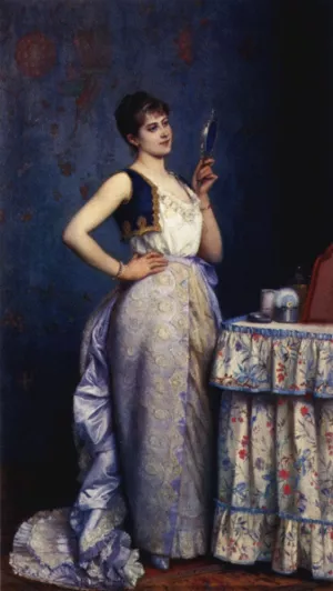 Preparing For The Ball by Auguste Toulmouche Oil Painting