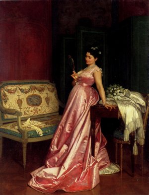 The Admiring Glance Oil painting by Auguste Toulmouche