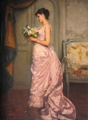 The Letter Oil painting by Auguste Toulmouche