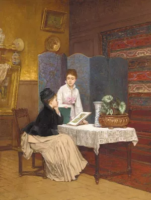 The Private View by Auguste Toulmouche Oil Painting