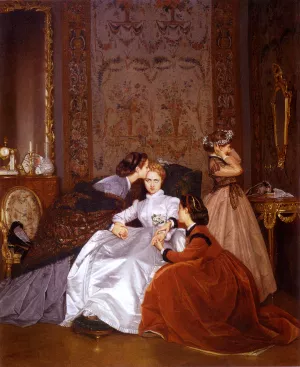 The Reluctant Bride Oil painting by Auguste Toulmouche