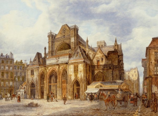 Main Product Photo of L'eglise de Saint-Germain-l'Auxerrois  Painting by Auguste Wynantz