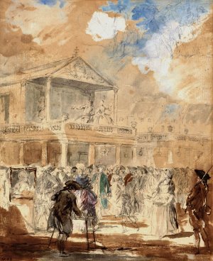 Parade by Augustin De Saint-Aubin Oil Painting