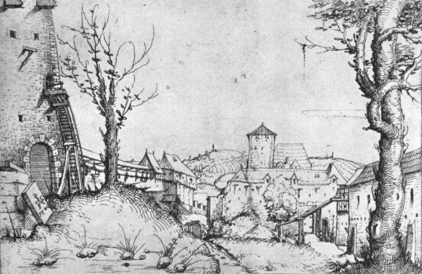 Castle Yard by Augustin Hirschvogel - Hand-Painted Oil Painting Reproduction