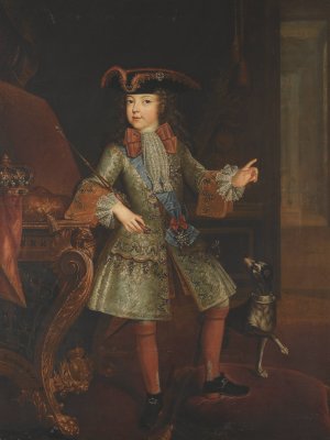 Portrait of Louis Xv of France as a Child by Augustin Oudart Justinat Oil Painting