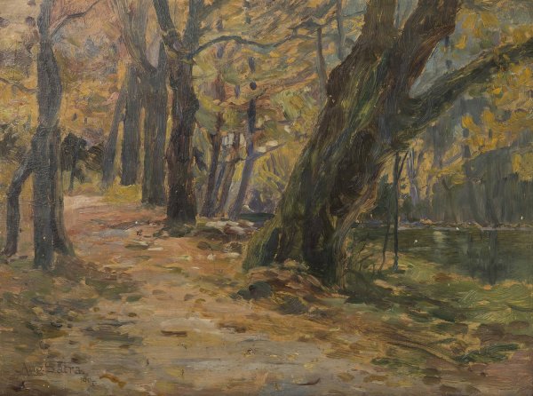 In The Park by Augustin Satra - Hand-Painted Oil Painting Reproduction