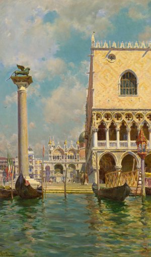 Venice by Augusto Lovatti Oil Painting