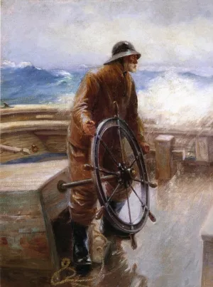 Fisherman at the Wheel Oil painting by Augustus Buhler