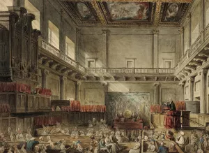 Study for Royal Chapel, Whitehall, in Micocosm of London Oil painting by Augustus Charles Pugin