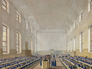 The Grammer School, Christ's Hospital by Augustus Charles Pugin Oil Painting