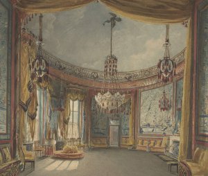 The Saloon, Brighton Pavilion by Augustus Charles Pugin Oil Painting