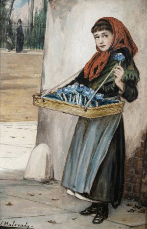 An Eye To An Expected Buyer by Augustus Edwin Mulready Oil Painting