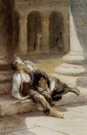 Tired Minstrels by Augustus Edwin Mulready Oil Painting