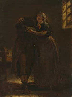 Study for 'Come Rest in this Bosom my own Stricken Dear' by Augustus Leopold Egg Oil Painting