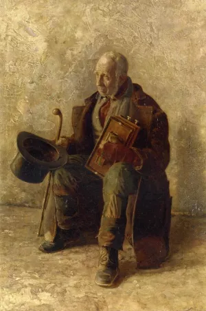 Street Musician by Augustus Maurice Friedlander - Oil Painting Reproduction
