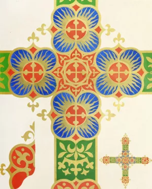 A Cross for a Frontal or Vestment, with Five Crosses, Bayonne and Crowns by Augustus Pugin Oil Painting