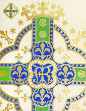 A Cross for a Frontal or Vestment, with Fleur-de-lis, Crowns and Stars by Augustus Pugin Oil Painting