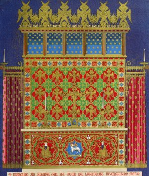 Altar and Dossell, with Curtains by Augustus Pugin Oil Painting