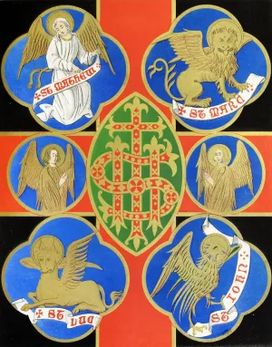 Emblems of the Four Evangelists by Augustus Pugin Oil Painting