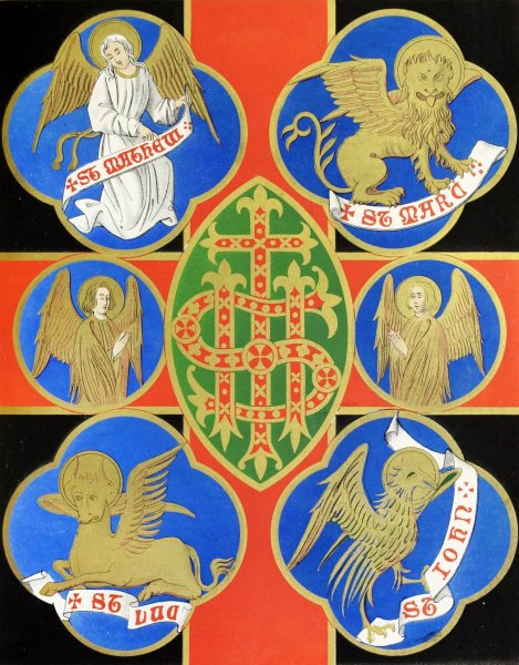 Main Product Photo of Emblems of the Four Evangelists  Painting by Augustus Pugin