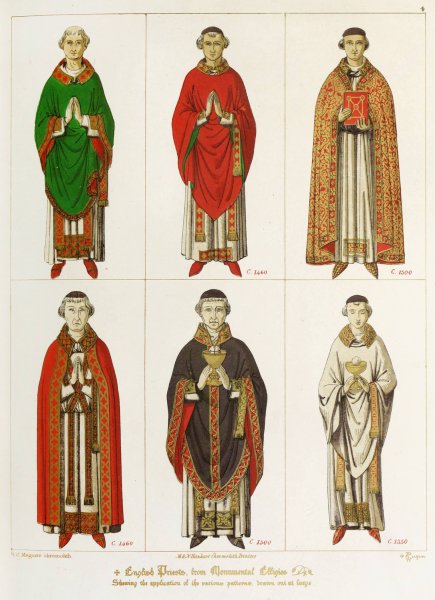 Main Product Photo of English Priests  Painting by Augustus Pugin