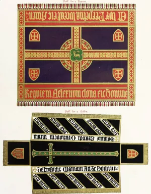 Funeral Palls for a Herse and a Coffin by Augustus Pugin Oil Painting