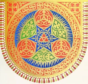Hood of Cope, a floriated Trefoil by Augustus Pugin Oil Painting