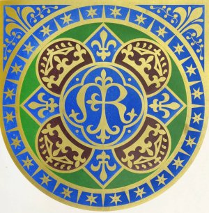 Hood of Cope; Our Blessed Lady's Name, with Crowns, Stars, and Fleur-de-lis by Augustus Pugin Oil Painting