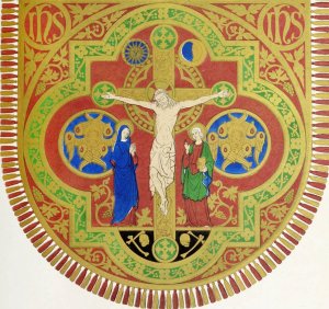 Hood of Cope; The Crucifixion of our Lord, with our Blessed Lady and St. John by Augustus Pugin Oil Painting