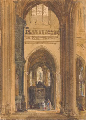 Interior of a Gothic Church by Augustus Pugin Oil Painting