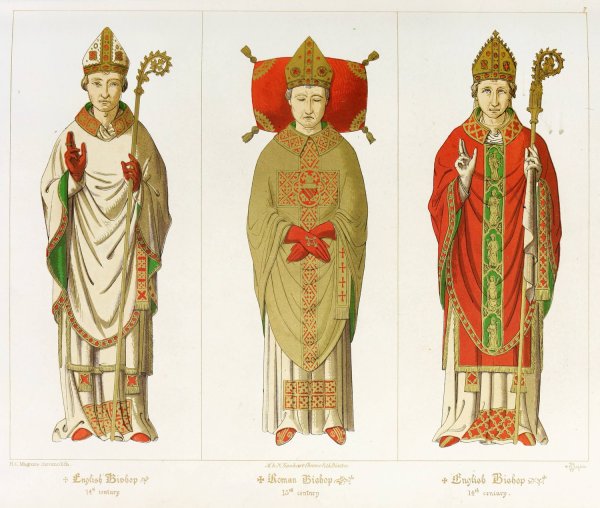 Roman and English Bishops  by Augustus Pugin - Hand-Painted Oil Painting Reproduction