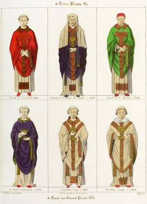 Roman, French, and Flemish Priests by Augustus Pugin Oil Painting