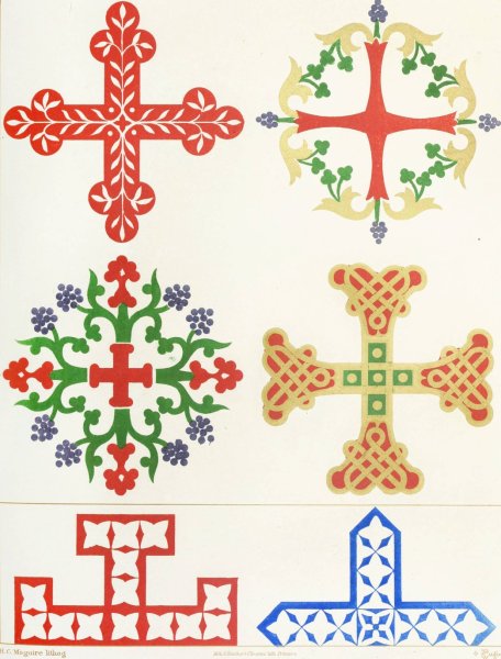 Main Product Photo of Six floriated Crosses  Painting by Augustus Pugin