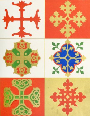 Six floriated Crosses by Augustus Pugin Oil Painting
