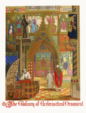 Various Examples of Church Furniture and Decoration by Augustus Pugin Oil Painting