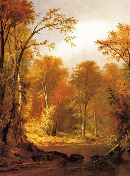 The Moose River by Augustus Rockwell - Hand-Painted Oil Painting Reproduction