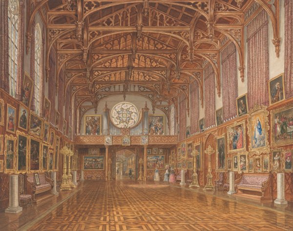 Main Product Photo of Interieur van de Gotische Zaal, paleis Kneuterdijk, Den Haag  Painting by Augustus Wijnantz