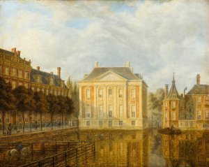 View of the Mauritshuis by Augustus Wijnantz Oil Painting