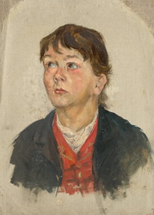 Head Study of a Woman in Three-Quarter Profile by Aurel Ballo Oil Painting