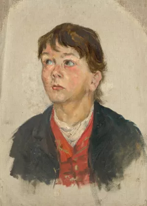 Head Study of a Woman in Three-Quarter Profile by Aurel Ballo Oil Painting
