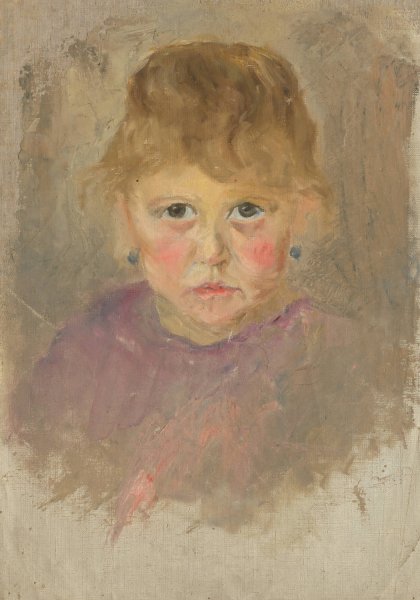 Head Study of a Woman  by Aurel Ballo - Hand-Painted Oil Painting Reproduction