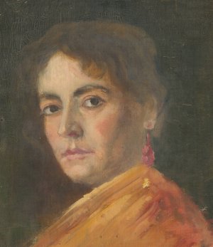 Head Study of a Woman with an Earring by Aurel Ballo Oil Painting