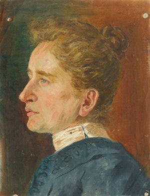 Head Study of an Older Woman in Profile by Aurel Ballo Oil Painting