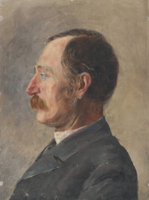 Head Study of Man in Profile by Aurel Ballo Oil Painting