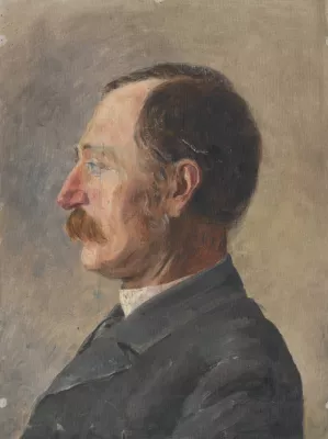 Head Study of Man in Profile by Aurel Ballo Oil Painting