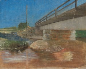 Sketch Of A Landscape With A Bridge Oil painting by Aurel Ballo