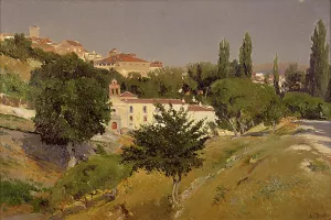 Paisaje con el Convento de Santo Espiritu de Segovia by Aureliano De Beruete y Moret Oil Painting